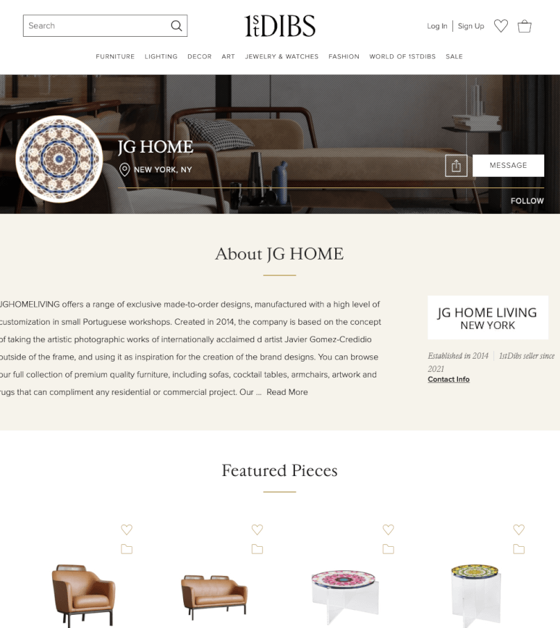 1st Dibs Partnership with JG Home NY